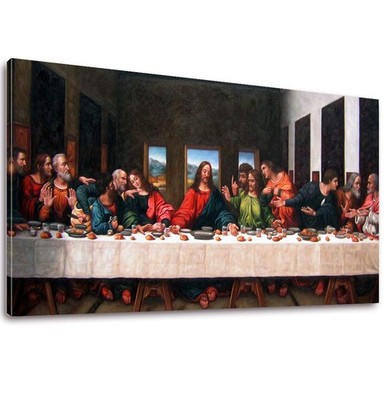 the Last Supper by by Leonardo Davinci- 20 x 40 Long Classic Painting Print P...