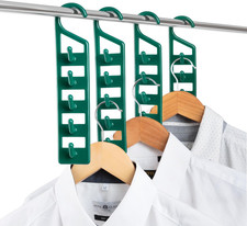 Space Saving Hangers for Clothes - 4 in Pack, Heavy Duty Plastic, Multi Closet S