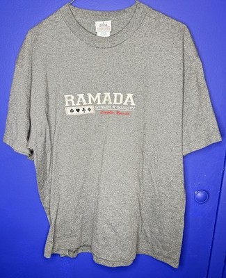 Gray Vintage Ramada Express Casino Hotel Embroidered Tee L