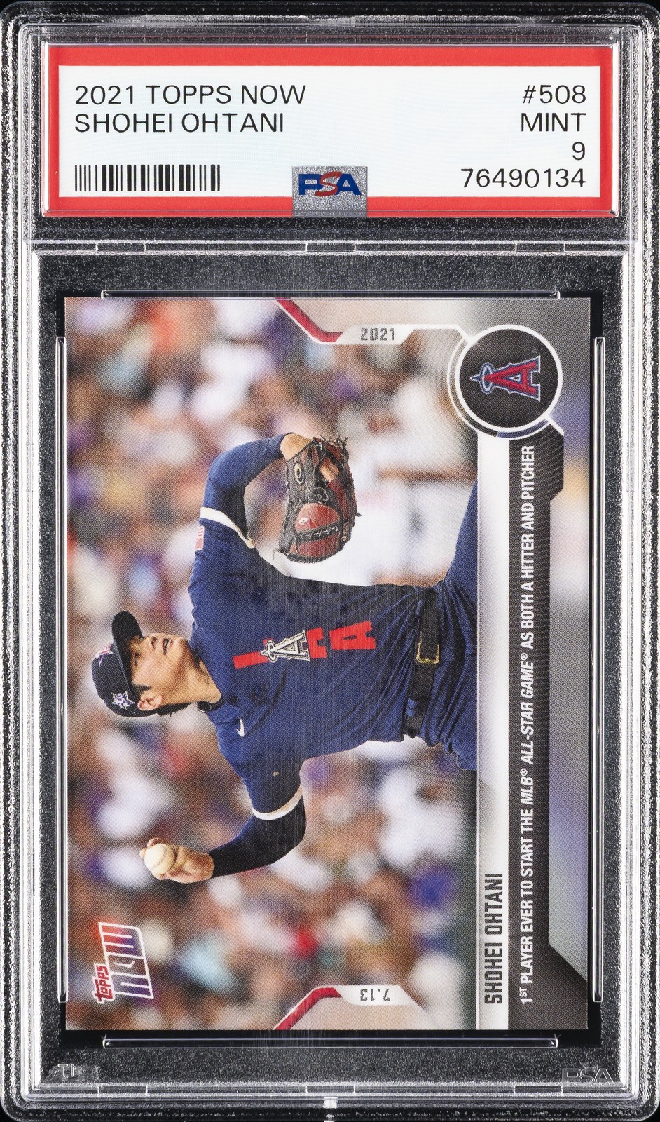 2021 TOPPS NOW #508 SHOHEI OHTANI PSA 9