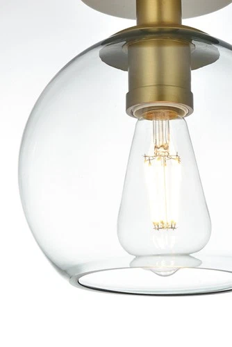 Elegant Lighting LD2204 Baxter 8"W Semi-flush Globe Ceiling - Black - Picture 6 of 12