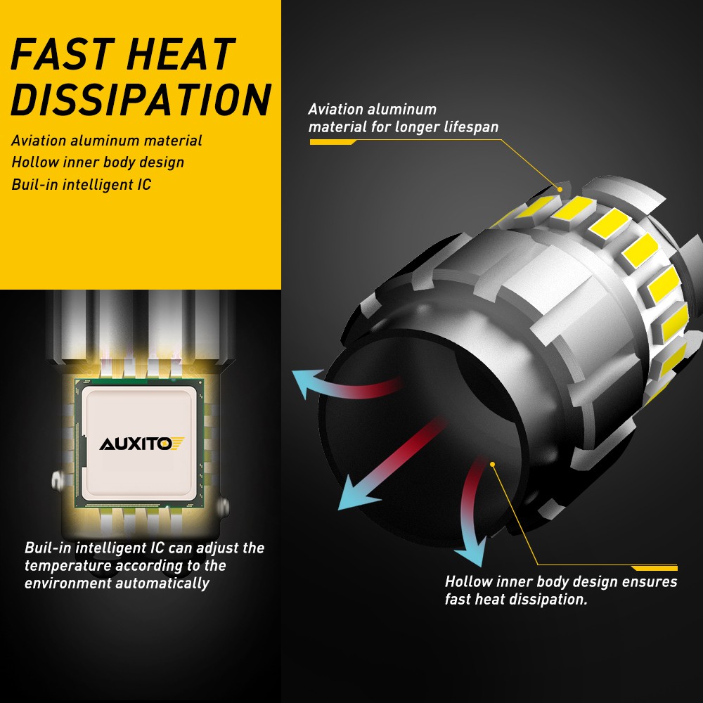 EOO Auxito 1157 LED White Backup Reverse Light Bulb Super Bright Exterior 6500K