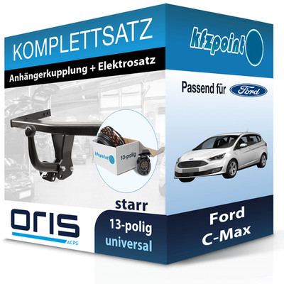 ORIS Anhängekupplung starr und TOWTEC E-Satz 13polig für Ford C-Max 10- neu