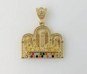 Authentic The Last Supper Jesus Gold Plated Pendant Charm Fashion Oro La Ultima Cena Dije