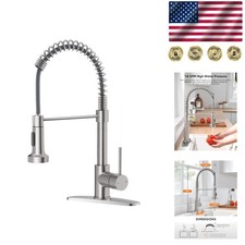 Brushed Nickel High Arc Kitchen Faucet with Pull Down Sprayer DIY Installation