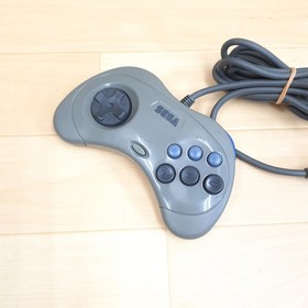 Sega Saturn Gray console with 6 games, 2 controllers & cables Japanese Ver.