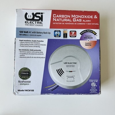 USI Electric MCN108 Carbon Monoxide Natural Gas Alarm Detector Wired w/ Backup