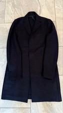 HARRIS WHARF LONDON Dark Navy Wool Chester Coat M Italy 5 Buttons