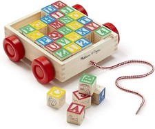 Melissa and Doug Classic Toy ABC 123 Block Cart