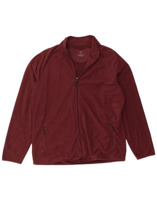 Marks & Spencer Mens Fleece Jacket UK 42 XL Burgundy Polyester BM20