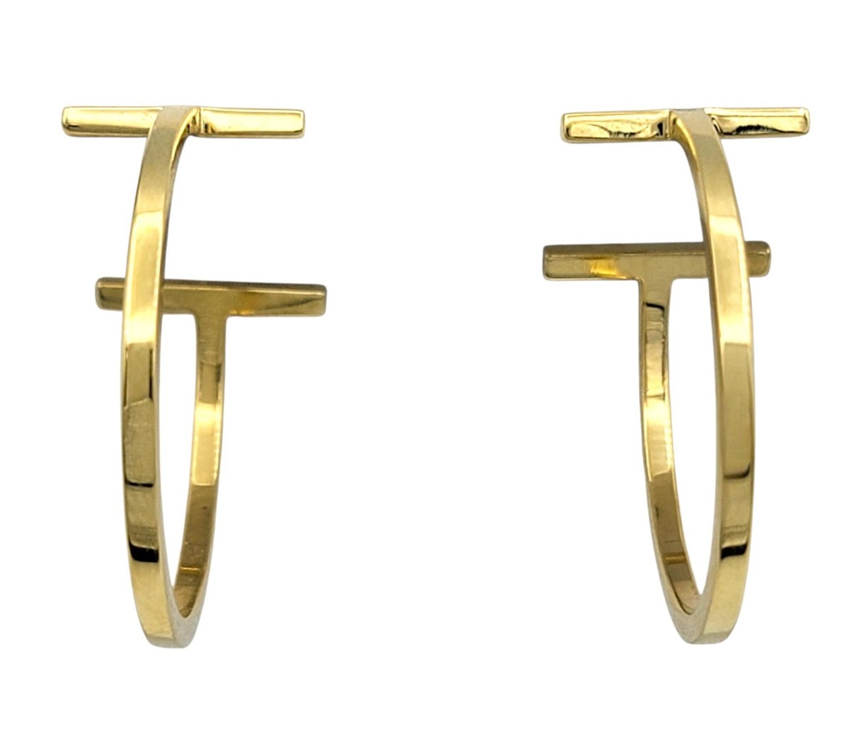 Tiffany & Co. Tiffany T Hoop Earrings in 18 Karat Yellow Gold with
