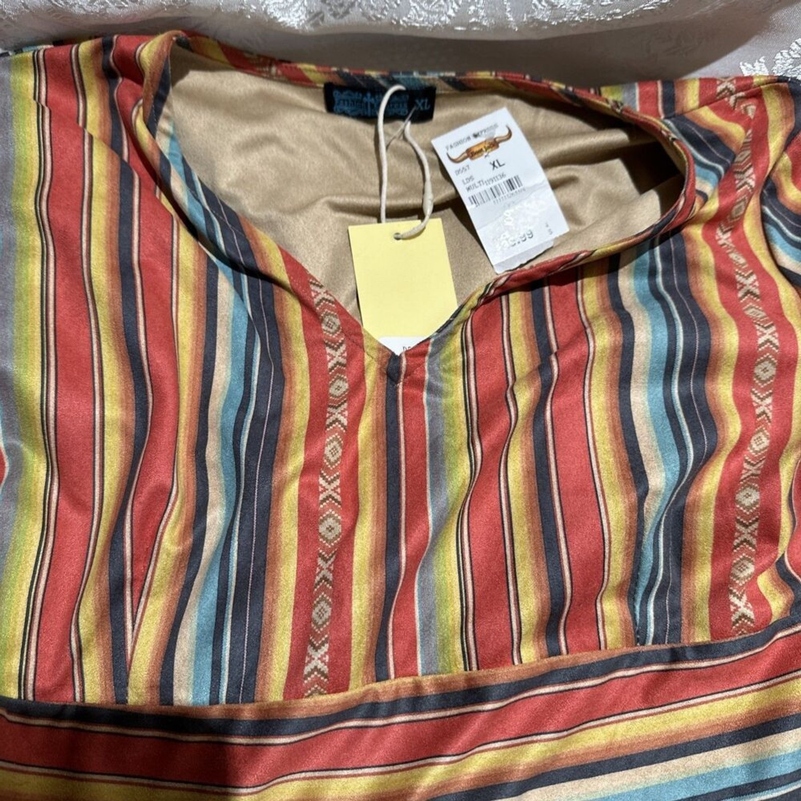 Fashion Express XL Striped Fall Colors Boho Dress