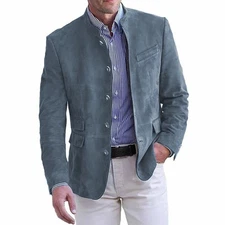 Men's stand-up collar single-breasted blazer