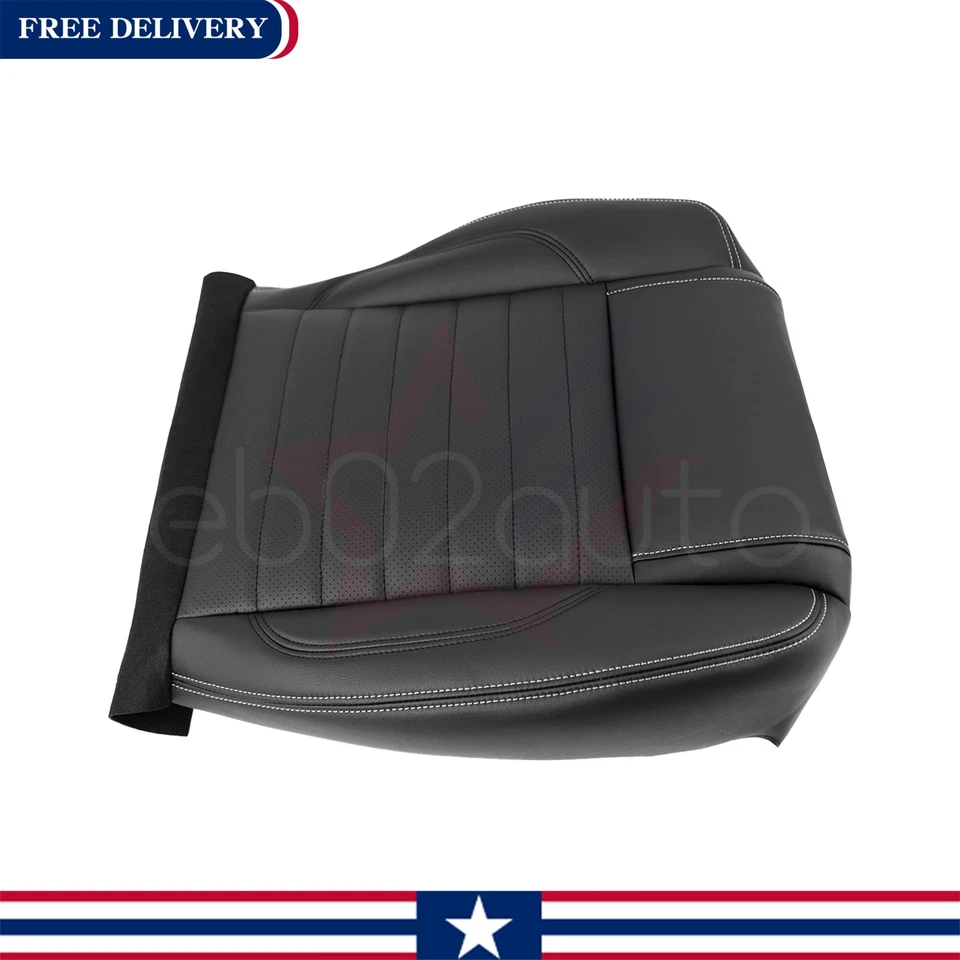 For 2010 - 2014 Ford Mustang GT Driver Passenger Bottom & Top Leather Seat Cover - Image 2 of 4