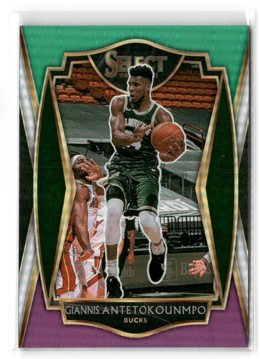 Giannis Antetokounmpo 2020-21 Select Premier Level #117 Green White Purple Prizm