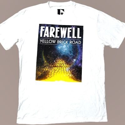 NWOT Elton John Farewell Yellow Brick Road Graphic T-Shirt in White Unisex Sz L