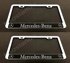 2x MB HALOstyle STAINLESS Steel License Plate Frame w/screw Caps 