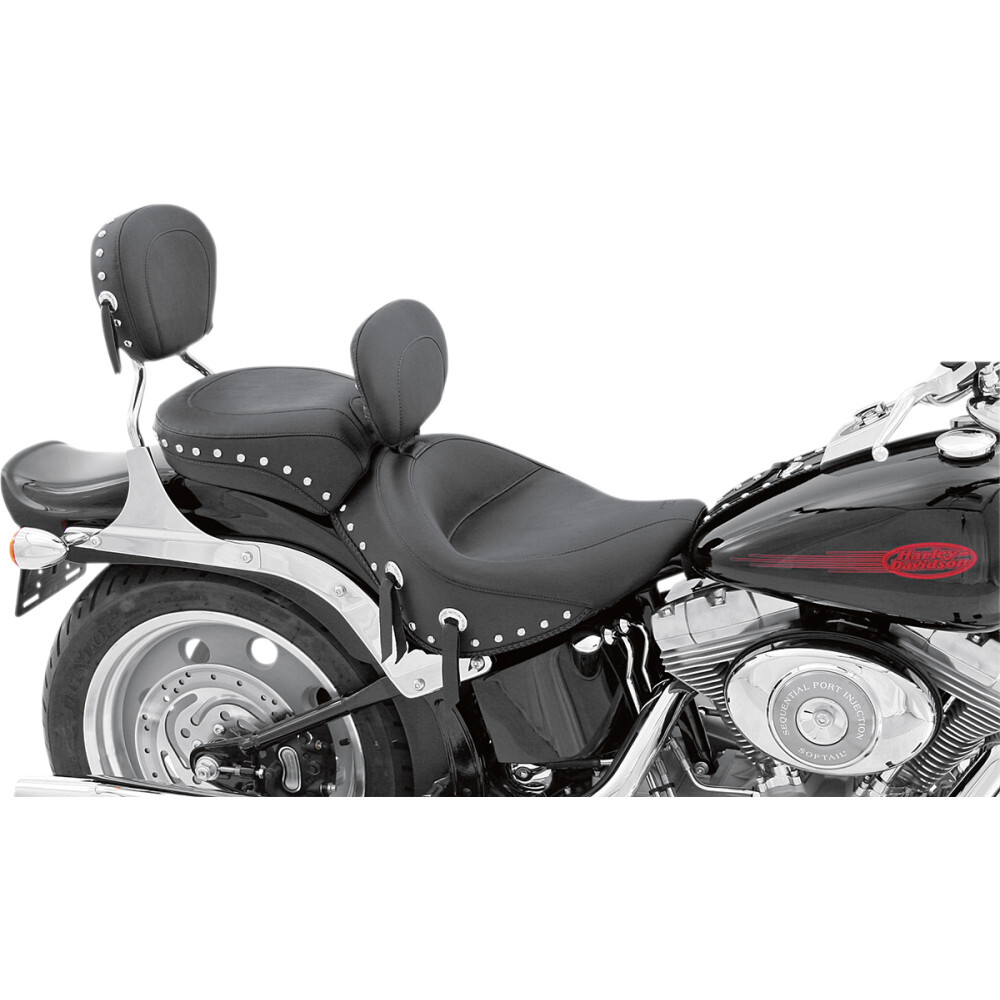 茶 T Mustang Wide Solo Seat - Studded - Driver's Backrest (Black) 79532