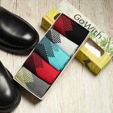 Men's Bamboo Socks, Colourful Seamless Novelty Dress Socks Gift box UK size 6-11