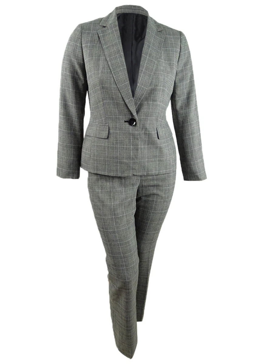  Le Suit Women's Petite Jacket/Pant Suit, Fantasy, 4P :  Clothing, Shoes & Jewelry