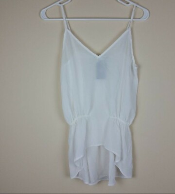 Three Eighty Two Ivory White Sheer Daphne Tank Size XS