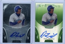 austin wilson 2013 bowman sterling prospect green refractor auto 09/125 & 1 base