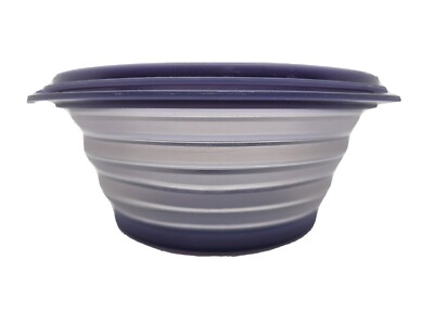 Tupperware Flat Out Flatout Bowl & Liquid Tight Seal 4 Cups Blue New