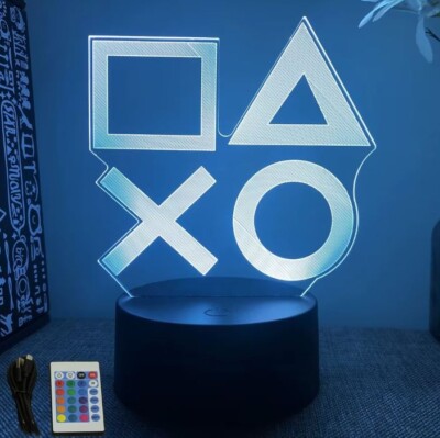 NEON GAMER 3D Lampe LED Nachtlicht Gaming Setup RGB mit Fernbedienung zum Farbwechsel