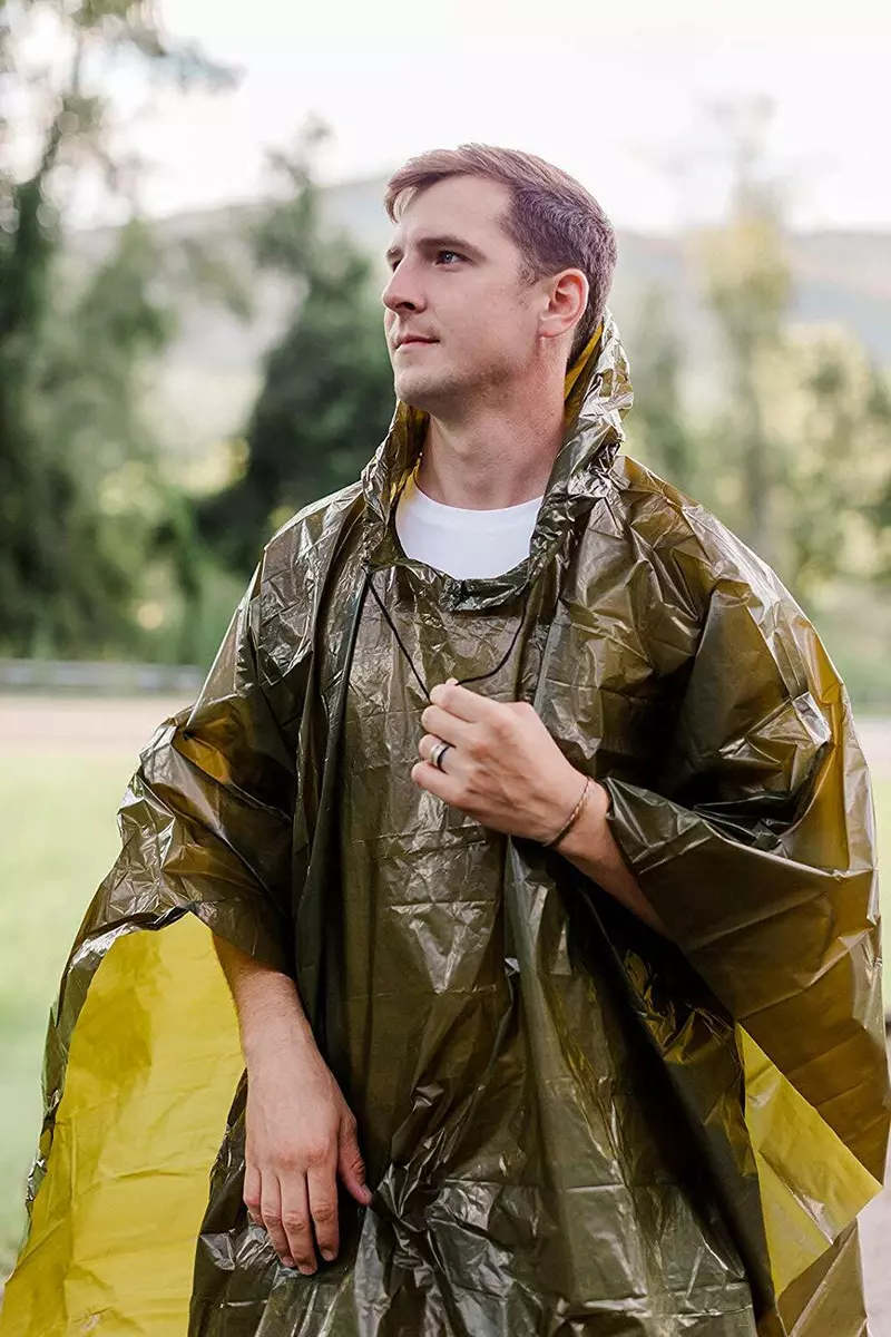 Survival General Lightweight Rain Gear Poncho Emergency Cover Shelter Pocket NEW