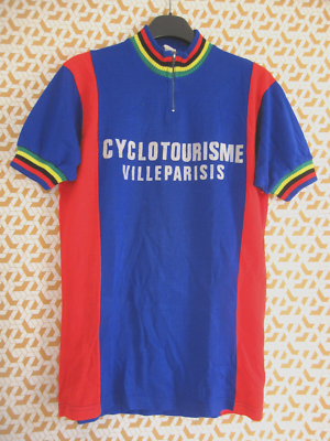 Maillot cycliste Cyclo tourisme Ville de Paris Acrylique 70'S Turino vintage - S