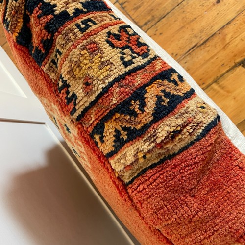 Vintage Kelim Boden Kissen Pouf Fußhocker Teppich Marokkanisch Handgewebt Stofftiert - Bild 11 von 17