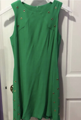 Sandro Dresses | Sandro Green Gold Grommet Dress Sz 1