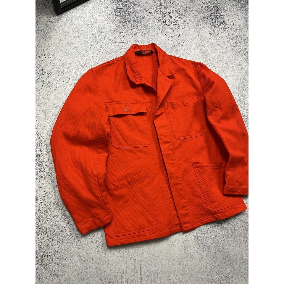 Vintage 90’s Streule’s German Workwear Chore Work Jacket Orange Men's Size 52 - Image 4 of 4