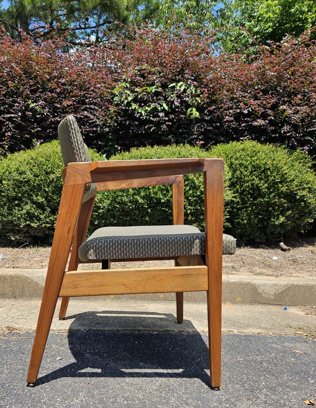 (5) W.H. Gunlocke MCM Solid Walnut Rare 'Floating Seat' Armchairs ~ SET OF FIVE