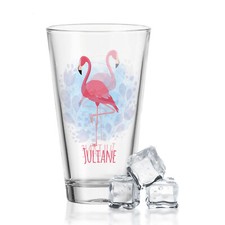 Leonardo Wasserglas mit UV-Druck "Flamingo" mit Namen