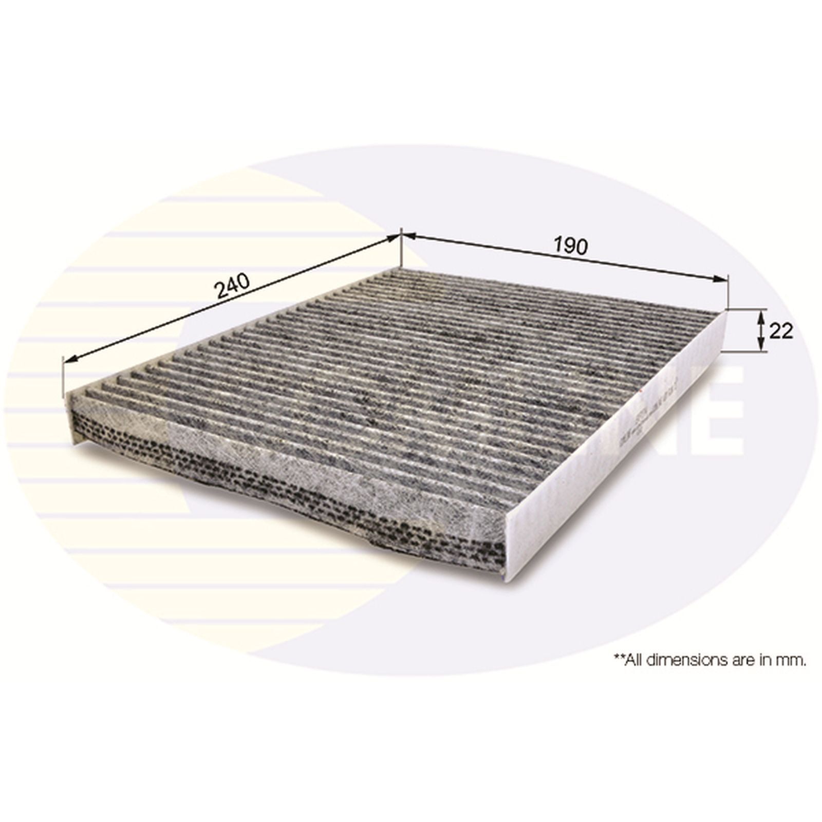 Genuine Comline Activated Carbon Cabin Pollen Filter - EKF151A