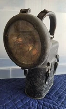 Antique Excellight National Marine Lamp Handheld Light Leather Strap SEE DESC