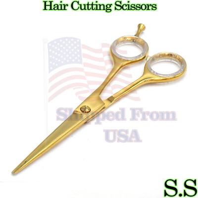 Barber Razor Edge Scissors 7'' Full Gold Beauty Instruments BTS-421