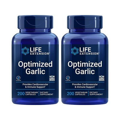 Life Extension Optimized Garlic 1200 mg   Heart Health & Immune Support 200 Caps