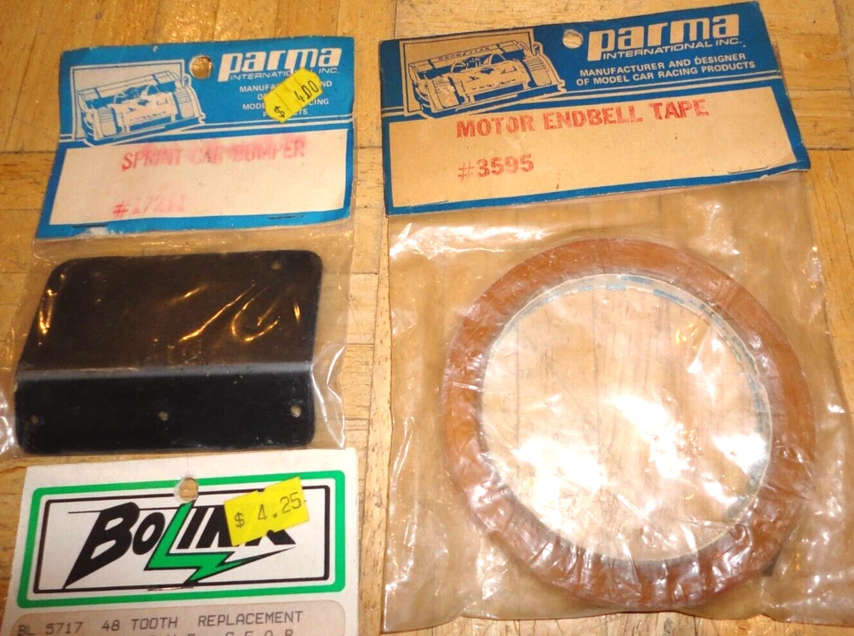 RC REMOTE CONTROL PARMA & BOLINK SPRINT CAR BUMPER MOTOR END BELL TAPE SPUR GEAR - Image 3 of 4