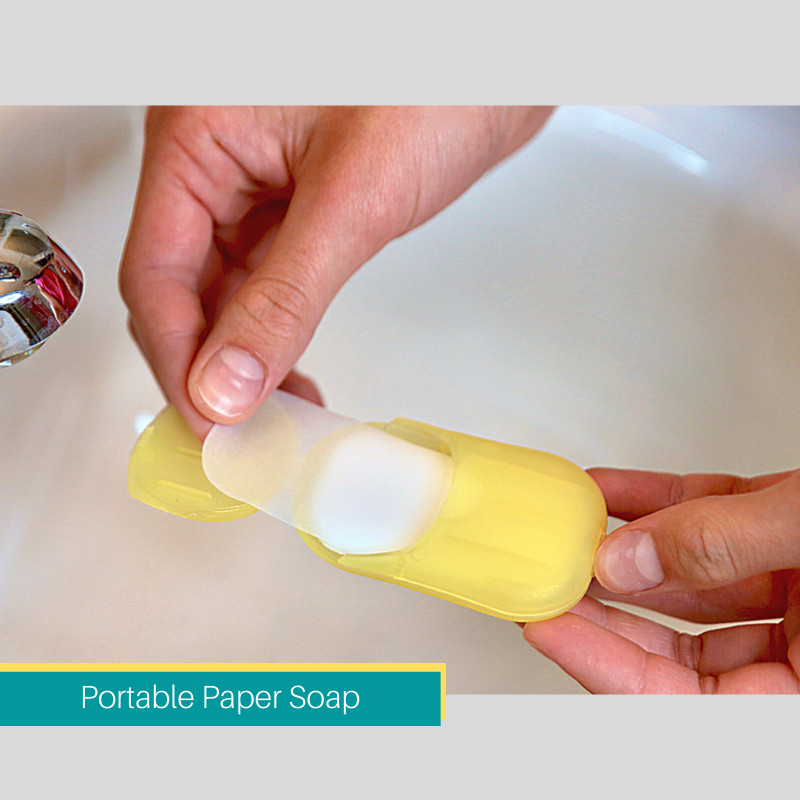 Jabón de papel de mano portátil 30 paquetes (600 hojas)