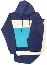 Men  s 2-piece Sweatsuit Pullover Hoodie Colortone  Jogger Sweatpants Outfit