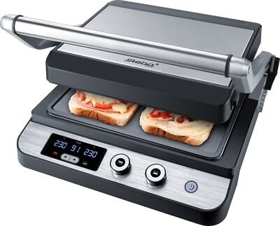 Steba FG 120 | Kontakt Grill | Flachplatte + 1 Grillplatte | Timer | Grill