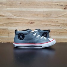 Converse Chuck Taylor All Star Gray Leather Shoes Kids Size 4