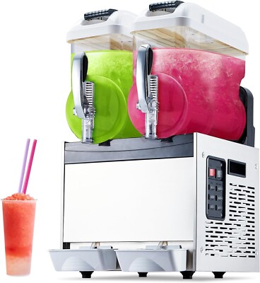 24L Commercial Slush Machine Daiquiri Frozen Drink Smoothie Maker 2X12L Tanks