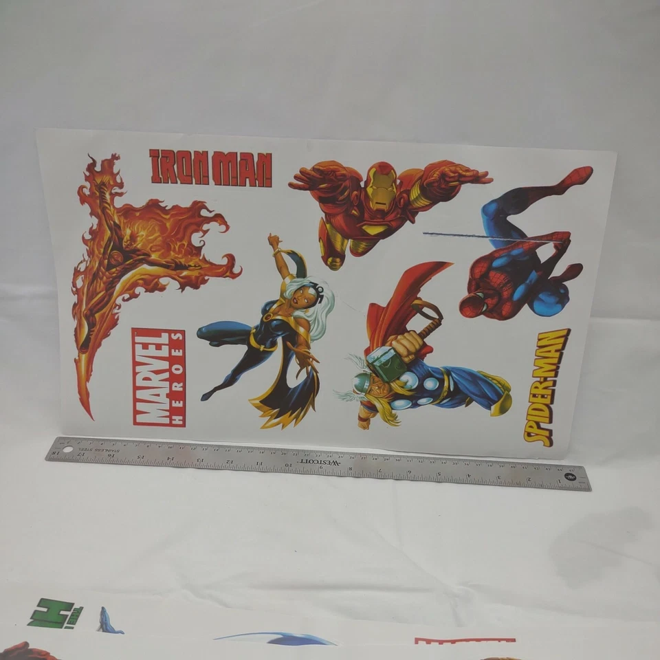 Calcomanías de pared pelar y pegar Thor Spider-Man Wolverine Hulk de Marvel Heroes decoración Foto 4 de 4