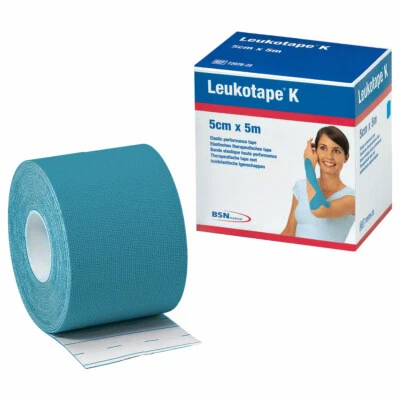 BSN Leukotape K, Klebeverband, Sport Tape, Tape Verband, 5 m x 5 cm, blau - Bild 1 von 4