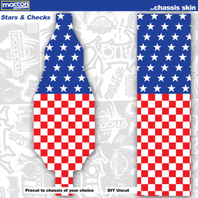 RC Car Chassis Skin-Choice of Thickness: (1) 18 mil Outdoor or (1) 10 mil Indoor