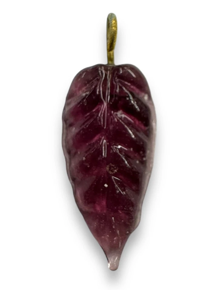 30 dijes colgantes de cuentas vintage de vidrio púrpura oscuro y claro de la India con lazo Foto 3 de 3