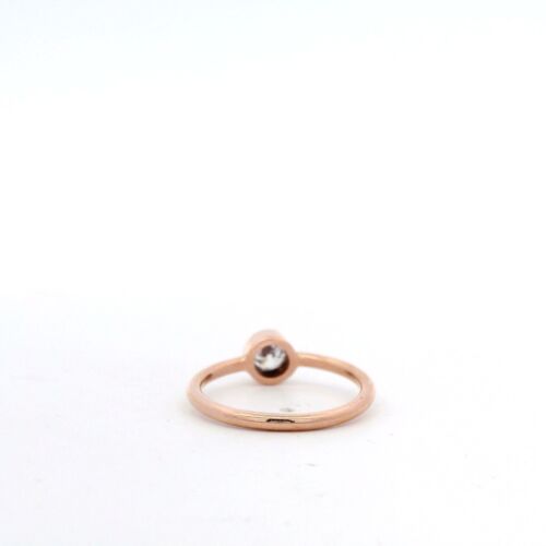 NEW Custom-made 14k Rose Gold 0.35ct Round Brilliant Diamond Bezel Set Ring - Picture 9 of 10